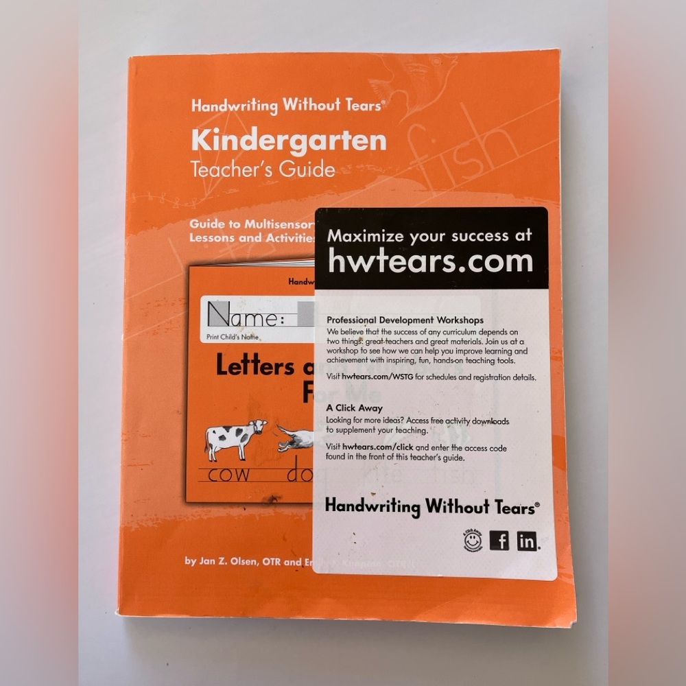 Handwriting Without Tears Kindergarten Teachers’s Guide